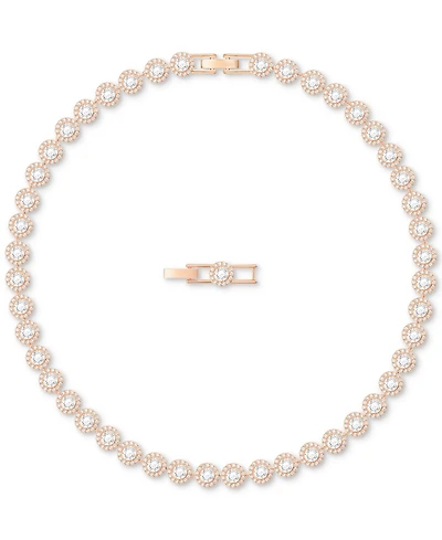 Swarovski Rose Gold-Tone Crystal Halo All-Around Collar Necklace