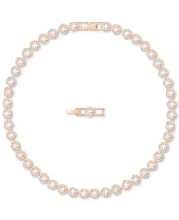 Swarovski Rose Gold-Tone Crystal Halo All-Around Collar Necklace