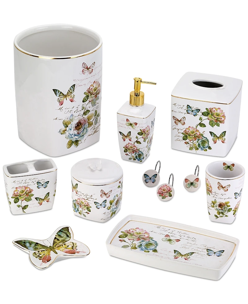 Avanti Butterfly Garden Ceramic Soap/Lotion Dispenser