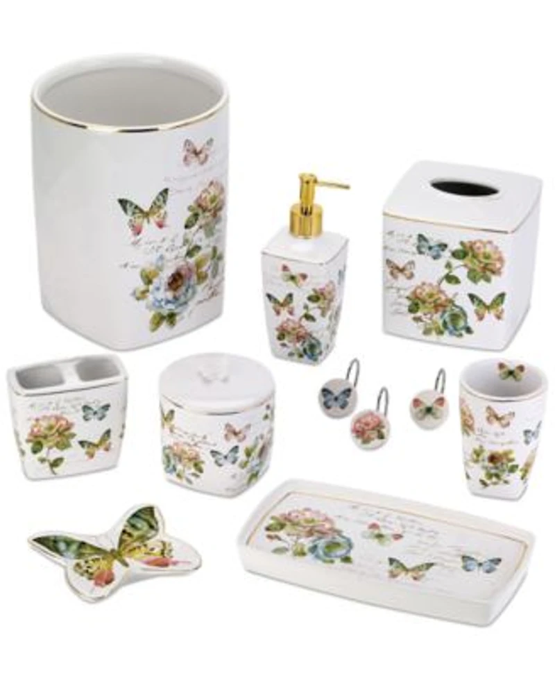 Avanti Butterfly Garden Ceramic Bath Accessories