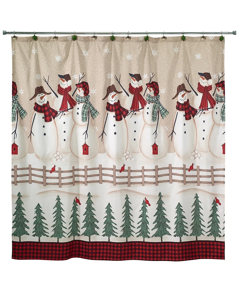 Avanti Snowman Gathering Holiday Shower Curtain, 72" x 72"