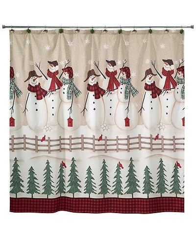 Avanti Snowman Gathering Holiday Shower Curtain, 72" x 72"
