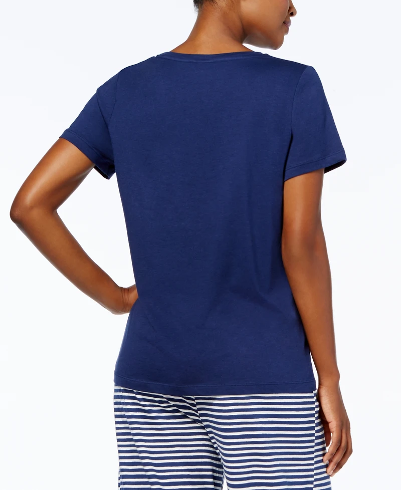 Hue Women' Sleepwell Solid / V-Neck T-Shirt with Temperature Regulating Technology