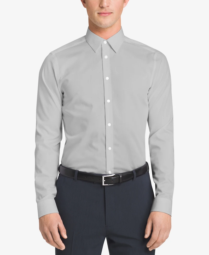 Calvin Klein Steel Men's Slim-Fit Non-Iron Herringbone Dress Shirt