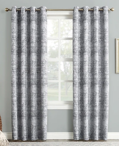Darren Distressed Woven Jacquard Blackout Grommet Curtain Panel