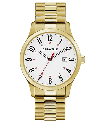 Caravelle Designed by Bulova Men's Gold-Tone Stainless Steel Bracelet Watch 40mm