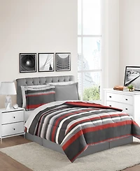 Austin Stripe/Solid Reversible 8 Pc. Comforter Set, Exclusively at Macy's