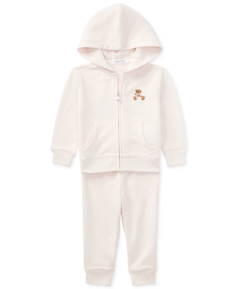 Polo Ralph Lauren Baby Girls Bear Hoodie and Pants Set