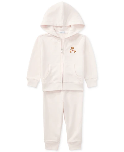 Polo Ralph Lauren Baby Girls Bear Hoodie and Pants Set