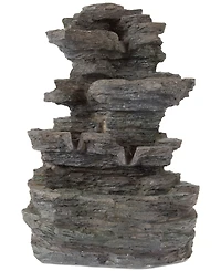 Pure Garden Tiered Stone Led Table Fountain