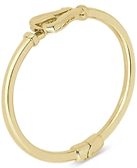 Italian Gold Horseshoe Hook Bangle Bracelet in 14k Gold-Plated Sterling Silver