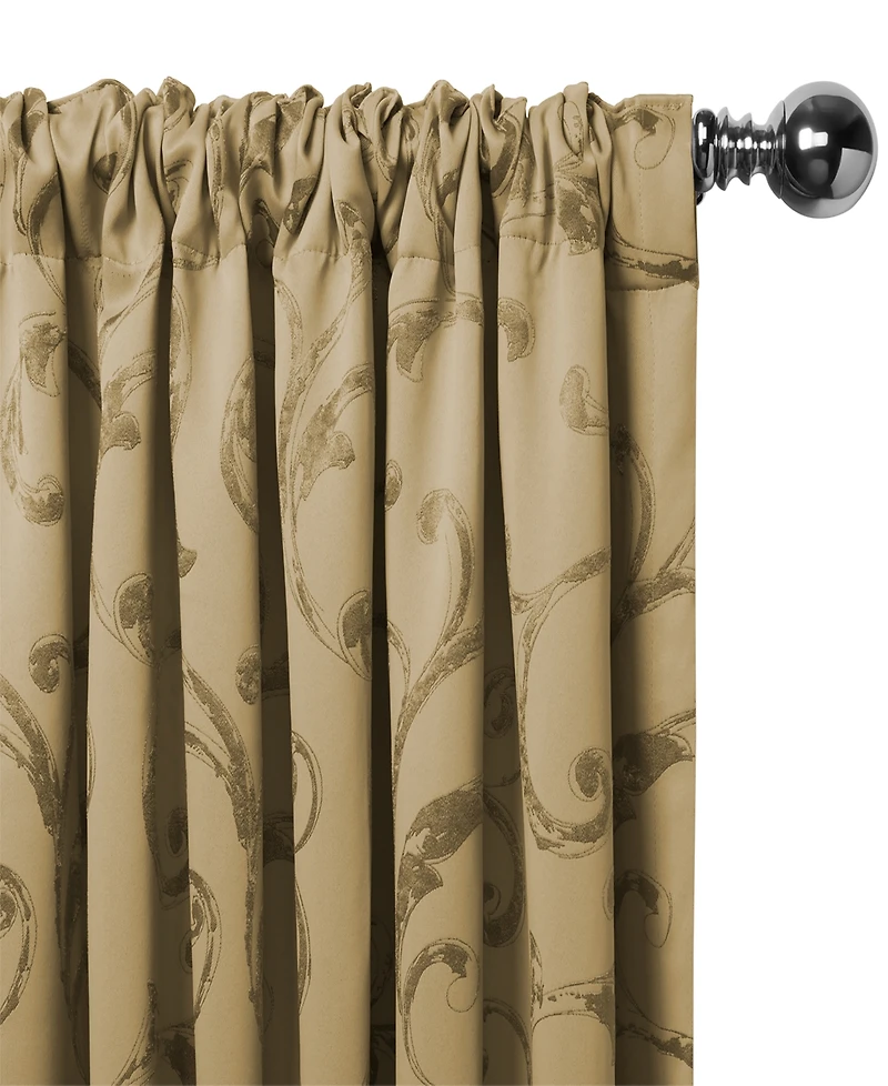 Elrene Home Fashions Mia Jacquard Scroll Blackout Window Curtain