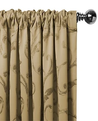 Elrene Home Fashions Mia Jacquard Scroll Blackout Window Curtain