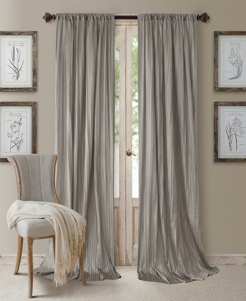 Elrene Athena Rod Pocket 52" x 84" Pair of Curtain Panels with Scarf Valance, Set of 3