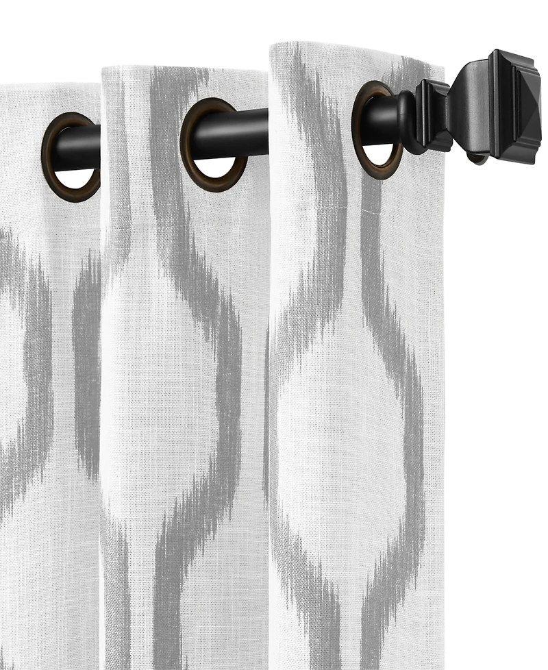 Elrene Home Fashions Renzo Ikat Geometric Linen Room Darkening Window Curtain