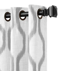 Elrene Home Fashions Renzo Ikat Geometric Linen Room Darkening Window Curtain