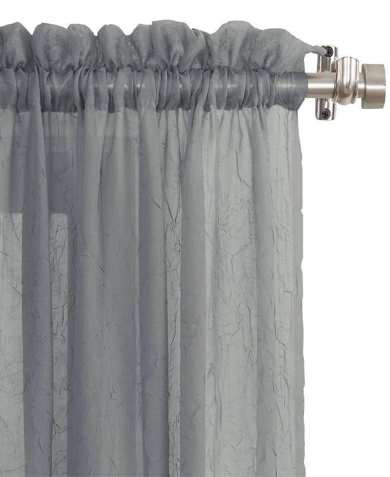 Crushed Sheer Voile Rod Pocket Curtain Panel