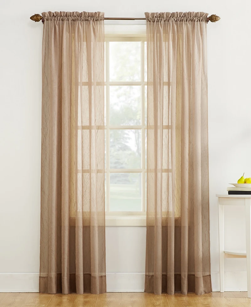 Crushed Sheer Voile Rod Pocket Curtain Panel