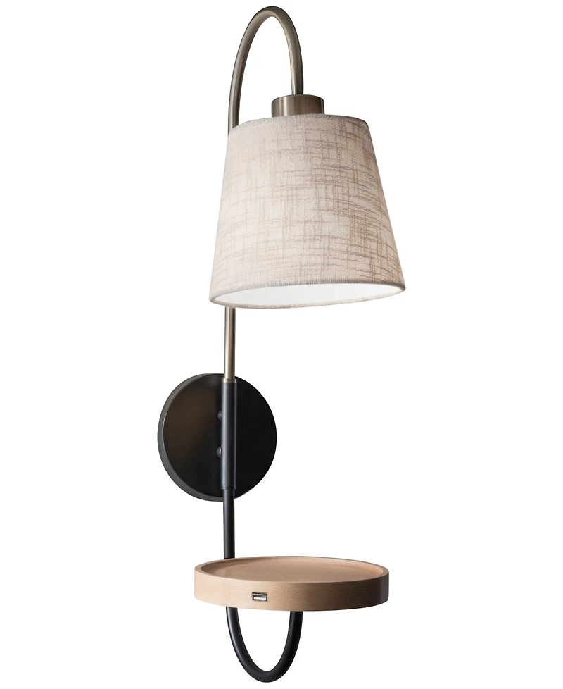 Adesso Jeffrey Wall Lamp with Usb Port