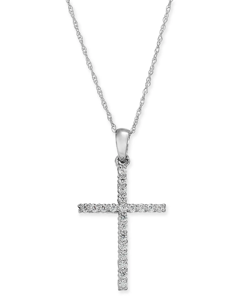 Diamond Cross 18" Pendant Necklace (1/4 ct. t.w.)