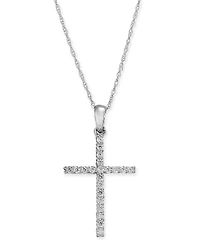 Diamond Cross 18" Pendant Necklace (1/4 ct. t.w.)