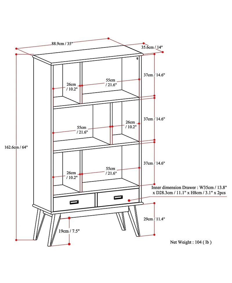 Ednie Wide Bookcase