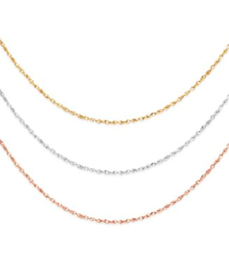 Italian Gold 14k Gold 14k White Gold 14k Rose Gold Necklaces 16 20 Perfectina Chain