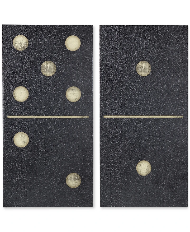 Ink+Ivy 'Two Black Dominoes' Gel-Coated 2-Pc. Canvas Wall Art Set