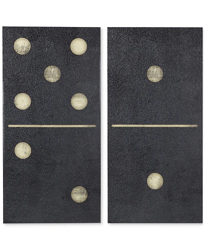 Ink+Ivy 'Two Black Dominoes' Gel-Coated 2-Pc. Canvas Wall Art Set