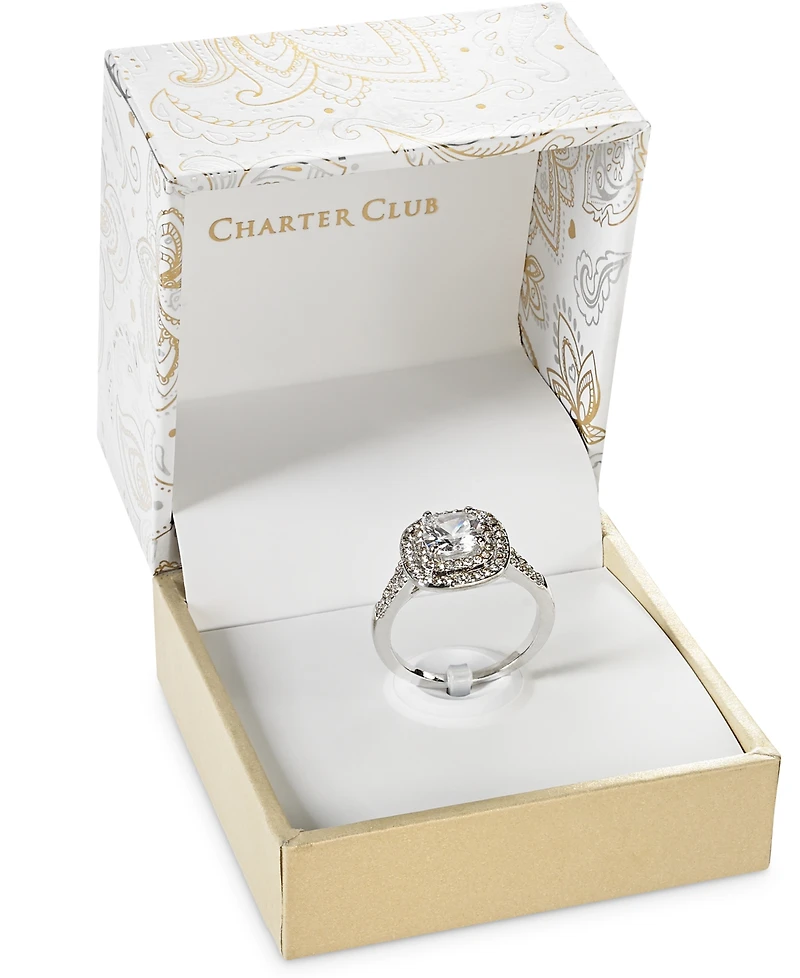 Charter Club Double Halo Crystal Center Ring, Created for Macy's