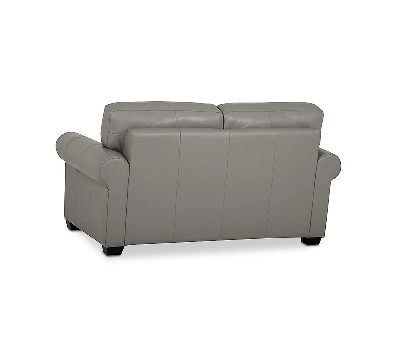 Orid 59" Leather Roll Arm Loveseat, Created for Macy's