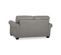 Orid 59" Leather Roll Arm Loveseat, Created for Macy's