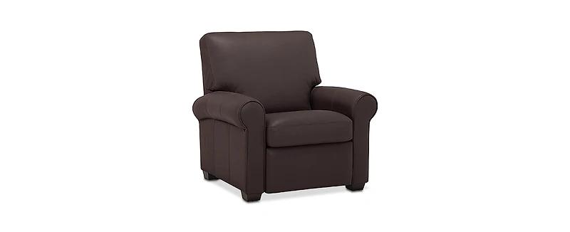 Orid 36" Leather Roll Arm Pushback Recliner, Created for Macy's