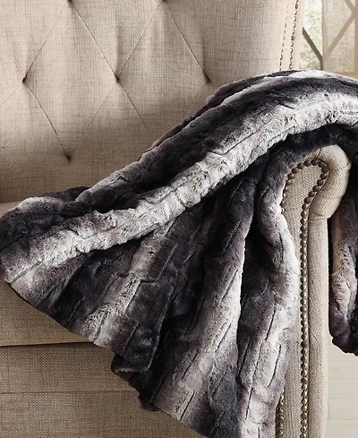 Christian Siriano Snow Leopard Luxury Faux-Fur Throw, 60" x 70"