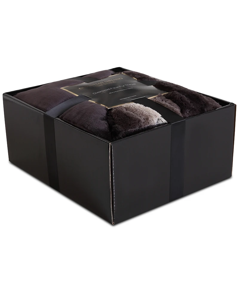 Christian Siriano Snow Leopard Luxury Faux-Fur Throw, 60" x 70"