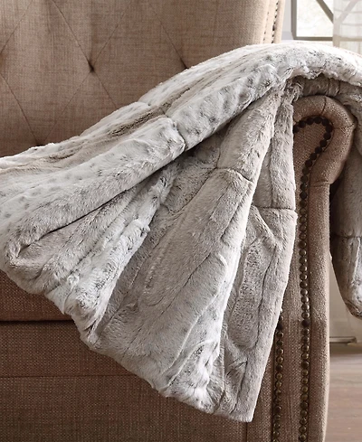 Christian Siriano Snow Leopard Luxury Faux-Fur Throw, 60" x 70"