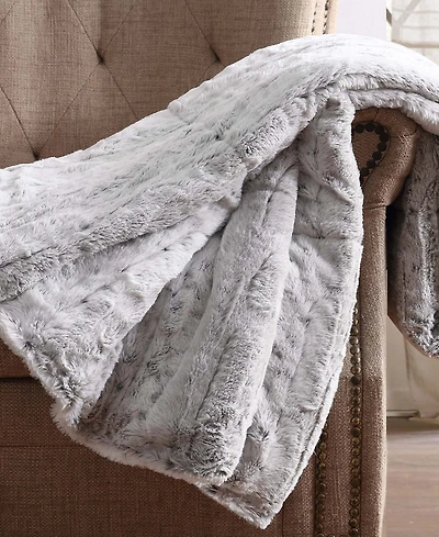 Christian Siriano Snow Leopard Luxury Faux-Fur Throw, 60" x 70"