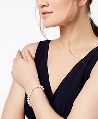 Cultured Freshwater Pearl Necklace (8-9mm), Stud Earrings (7mm) & Bracelet (8-9mm) Set in 14k Gold