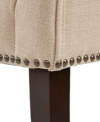 Madison Park Welburn 49.5" Upholstered Bench with Back Wood Legs