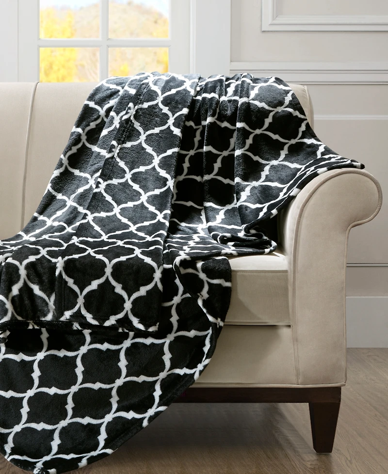 Madison Park Geometric Plush Throw, 60" x 70"