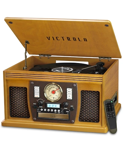 Innovative Technology Victrola Wood 8-in-1 Nostalgic Bluetooth Record Player