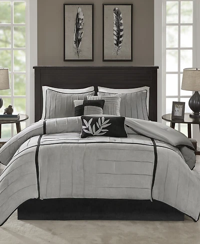 Madison Park Dune Faux-Suede 7-Pc. Comforter Set, Queen