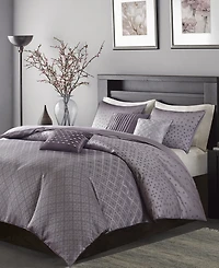 Madison Park Biloxi Geometric Jacquard 6-Pc. Duvet Cover Set, King/California King
