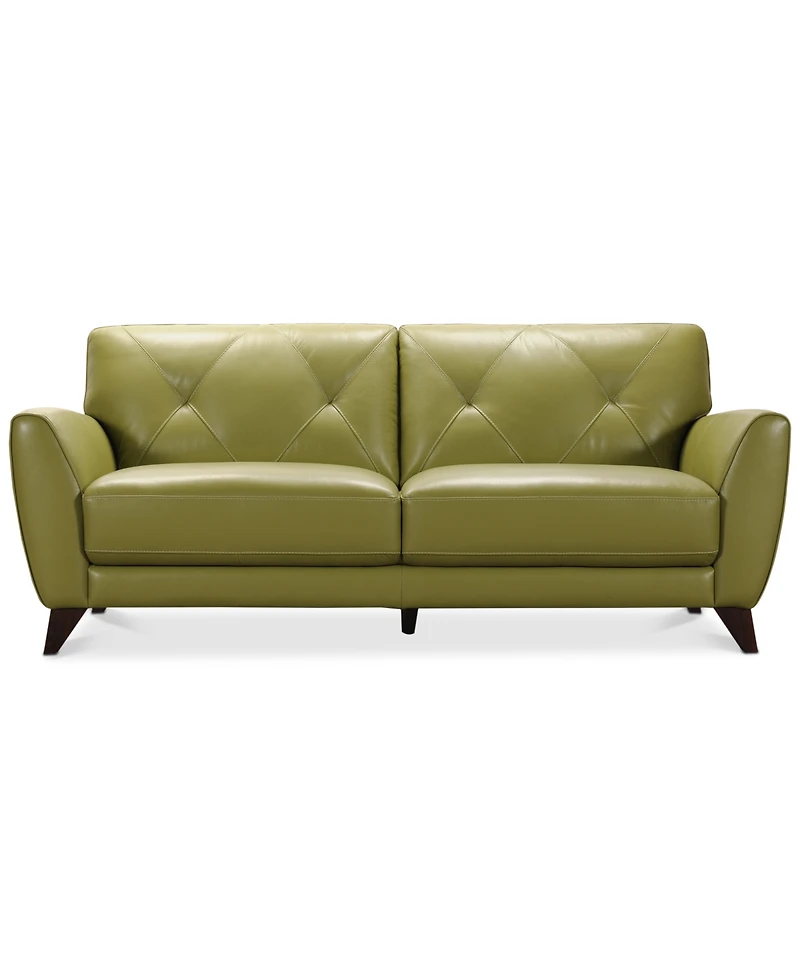 Myia 82" Tufted Back Leather Sofa, Created for Macy's