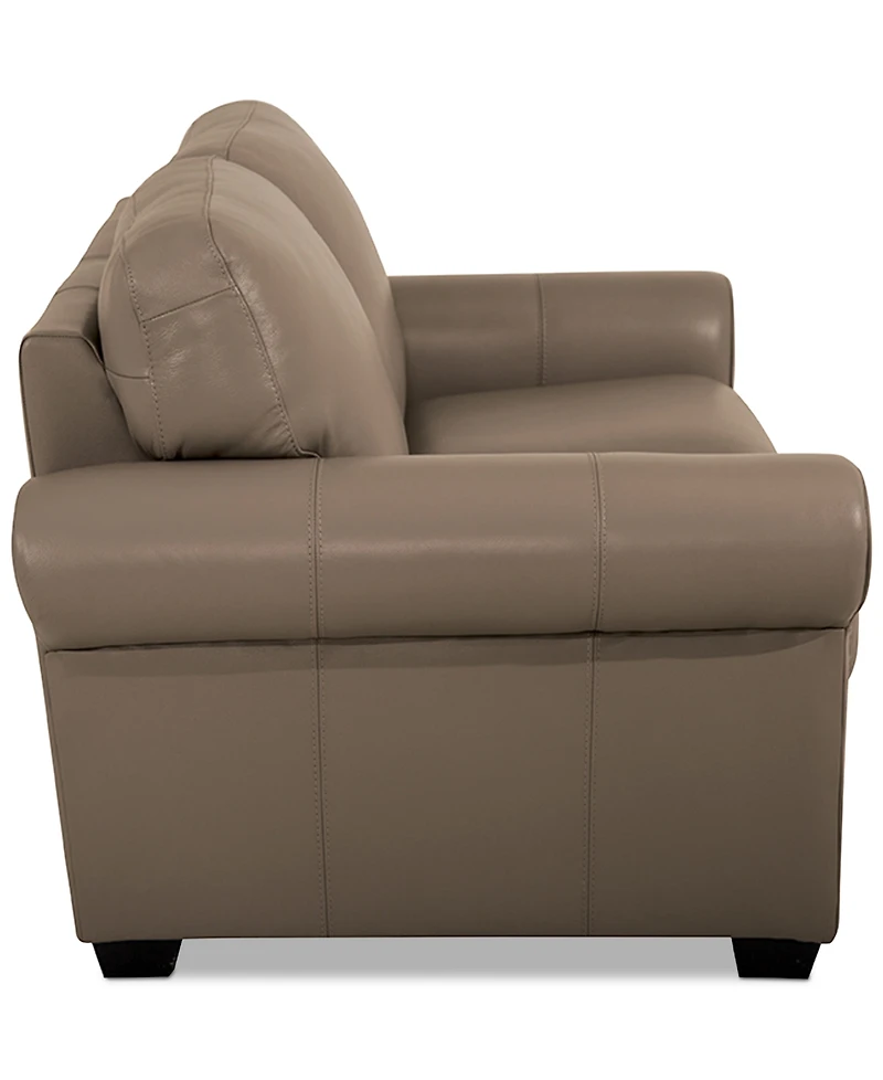 Orid 59" Leather Roll Arm Loveseat, Created for Macy's