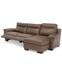 Closeout! Julius Ii 3-Pc. Leather Chaise Sectional Sofa With 2 Power Recliners, Power Headrests And Usb Power Outlet