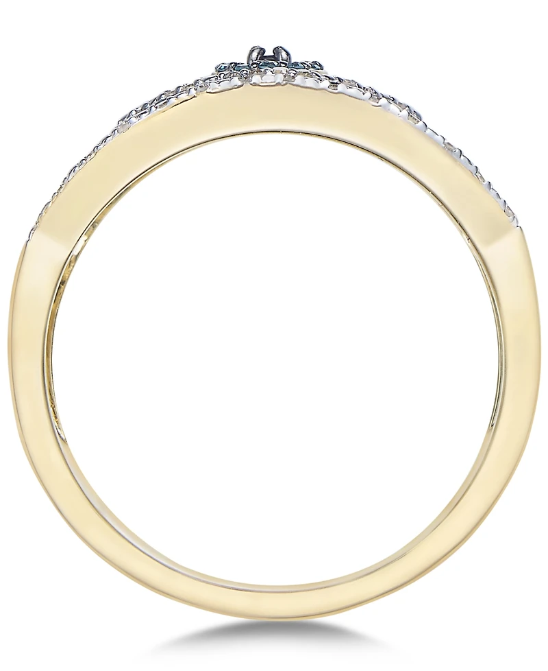 Wrapped Diamond Evil Eye Ring (1/6 ct. t.w.) 10k Gold or White Created for Macy's