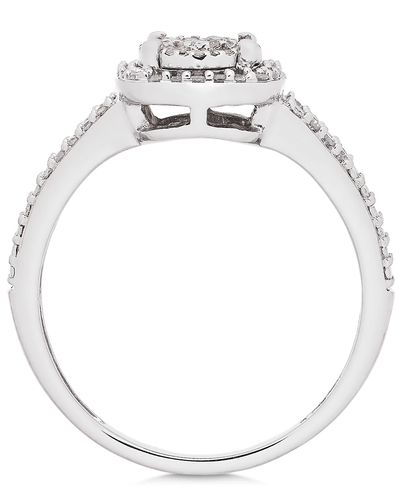 Cushion-Cut Diamond Promise Ring (1/4 ct. t.w.) in Sterling Silver