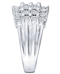 Diamond Multi-Row Ring (1/2 ct. t.w.) in Sterling Silver or 14K Gold Over Sterling Silver