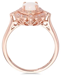 Effy Opal (5/8 ct. t.w.) and Diamond (1/6 Oval Ring 14k Rose Gold